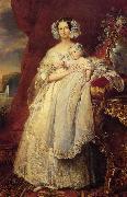 Franz Xaver Winterhalter Helene Louise Elizabeth de Mecklembourg Schwerin, Duchess D'Orleans with Prince Louis Philippe Alber oil painting on canvas